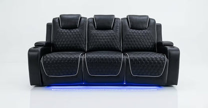 Tuscany 3+2 Electric Entertainment Recliner Sofa - Black
