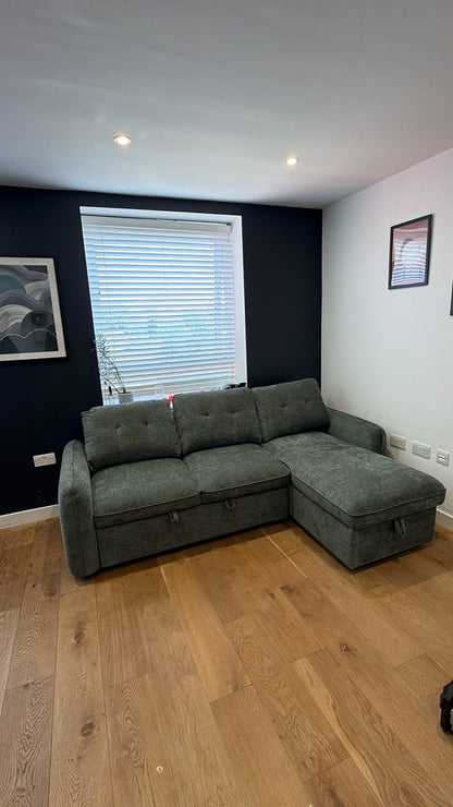 Moscow Universal Corner Sofabed With Storage - Olive