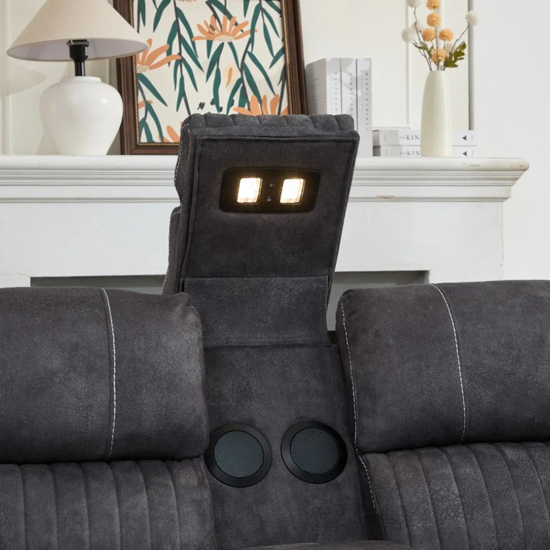 Geneva Pro Fabric Electric Recliner Corner Sofa - With Cooling Cup-Holders