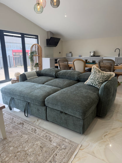 Moscow Universal Corner Sofabed With Storage - Olive