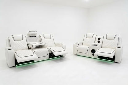 Tuscany 3+2 Electric Entertainment Recliner Sofa - Cream