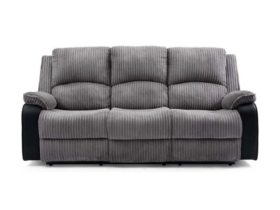 Rio Cord Fabric Recliner 3+2 Seater Sofa Grey