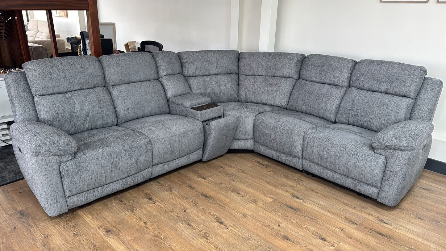 Owen Electric Recliner Modular Corner Sofa - Grey