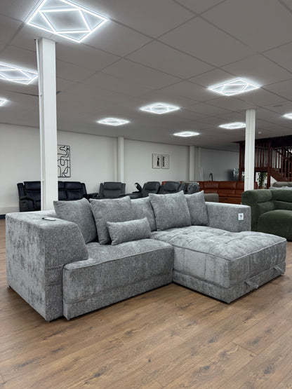 Brooklyn Electric Storage Right Hand Sofa Bed - Silver