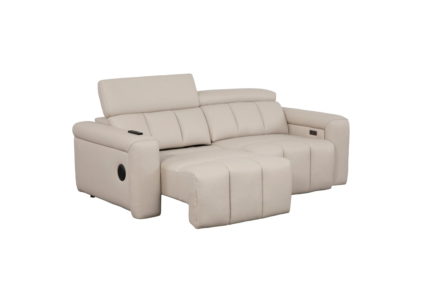 Ohio Beige 3 Seater Power Slider Sofa