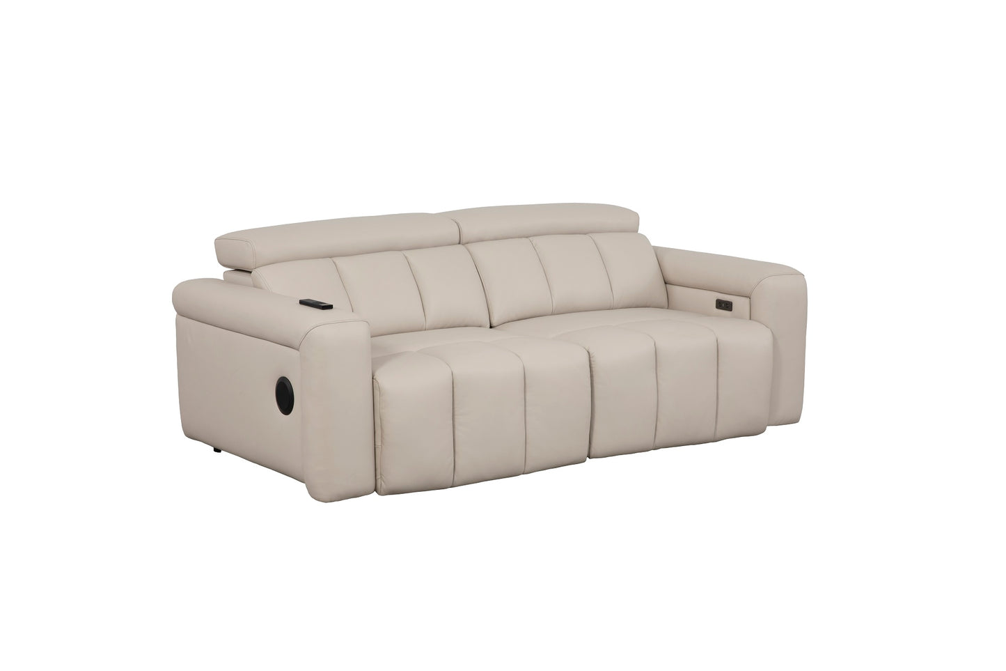 Ohio Beige 3 Seater Power Slider Sofa