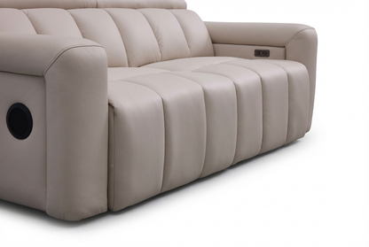 Ohio Beige 3 Seater Power Slider Sofa