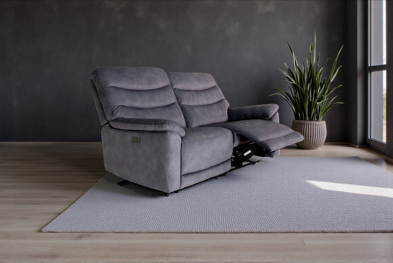 Toledo Grey 3 Seater Power Recliner Sofa