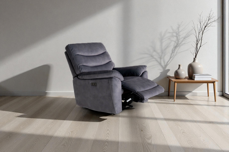 Toledo Grey Power Recliner Armchair