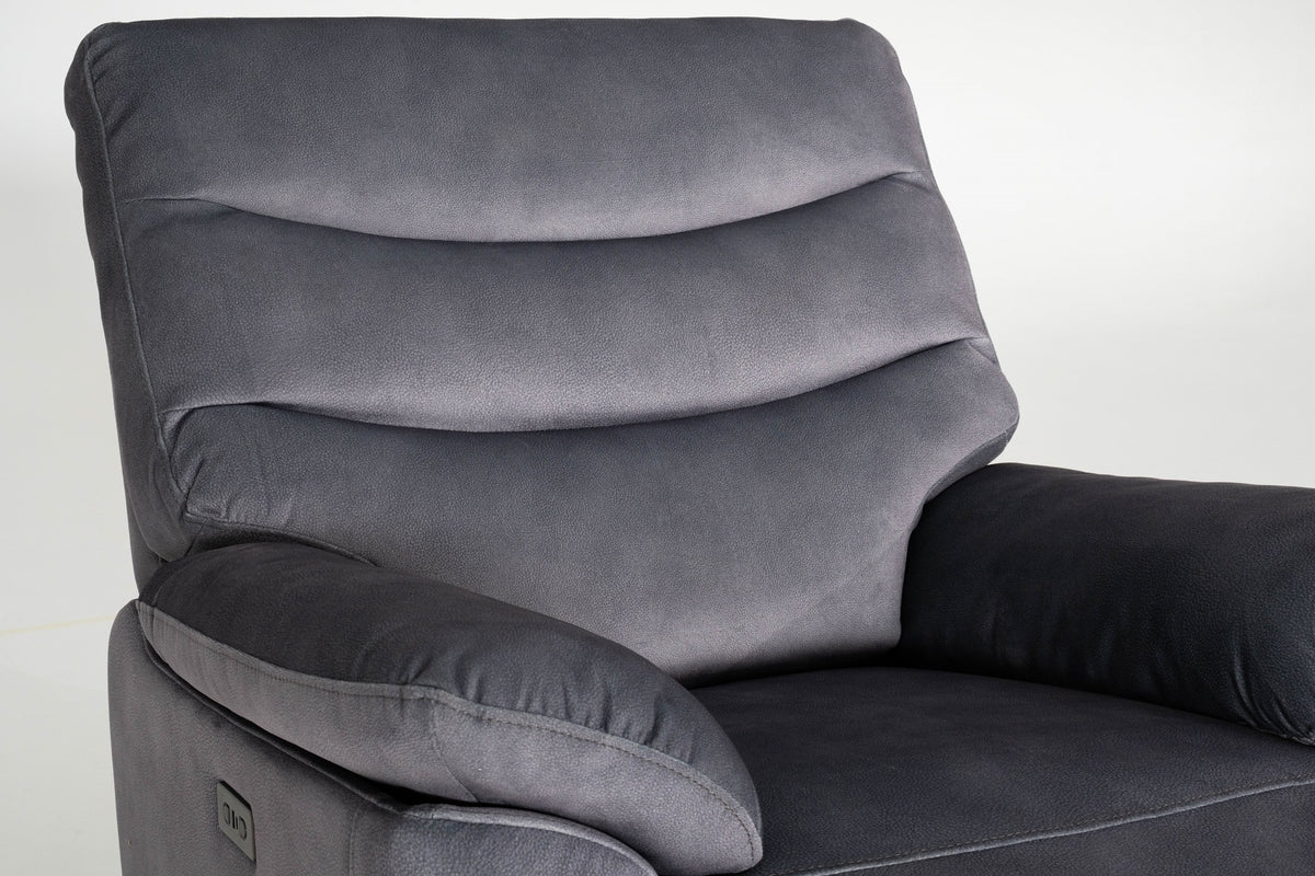 Toledo Grey Power Recliner Armchair