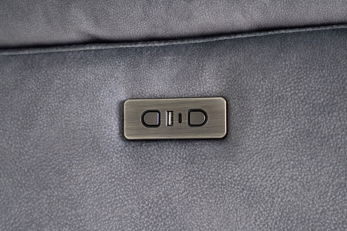Toledo Grey 2 Seater Power Recliner Sofa