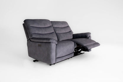 Toledo Grey 3 Seater Power Recliner Sofa