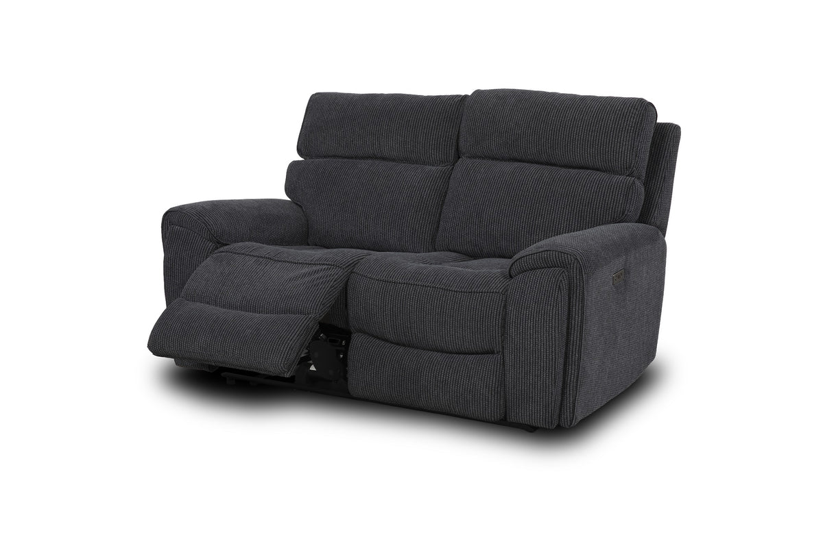 Atlanta Black Power Recliner 2 Seater Sofa