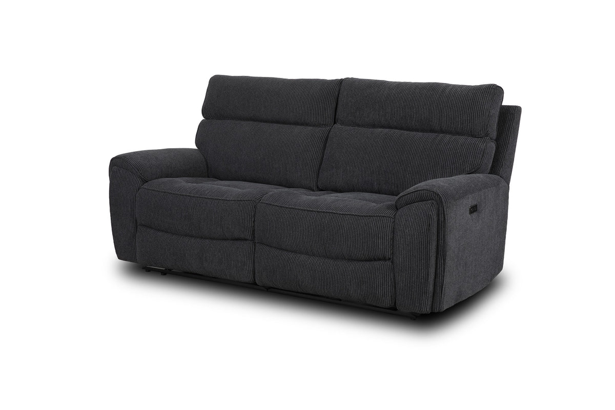Atlanta Black Power Recliner 3 Seater Sofa