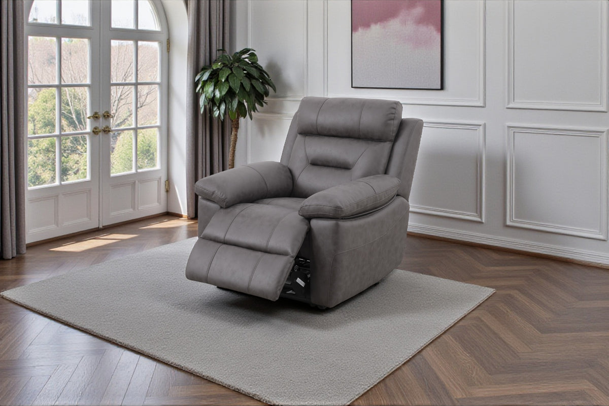 Lucca Power Recliner Armchair - Grey Fabric