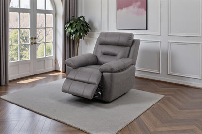 Lucca Power Recliner Armchair - Grey Fabric