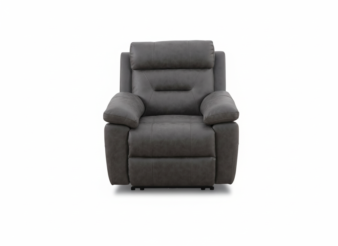Lucca Power Recliner Armchair - Grey Fabric