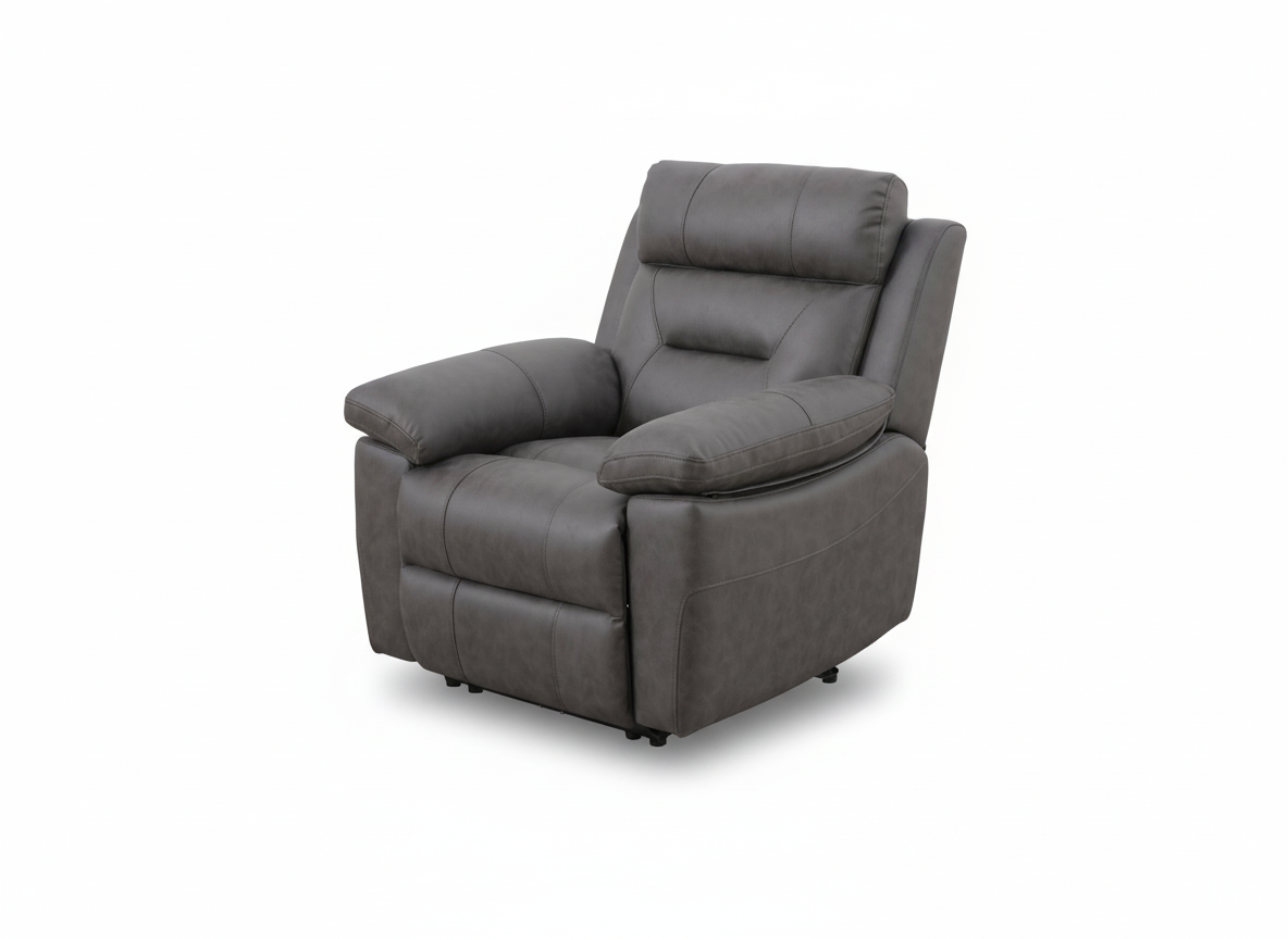 Lucca Power Recliner Armchair - Grey Fabric