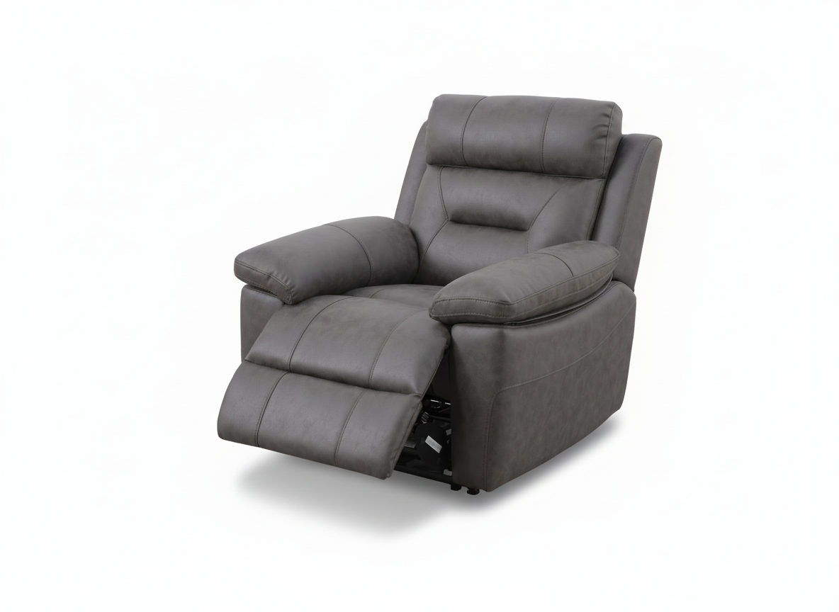 Lucca Power Recliner Armchair - Grey Fabric