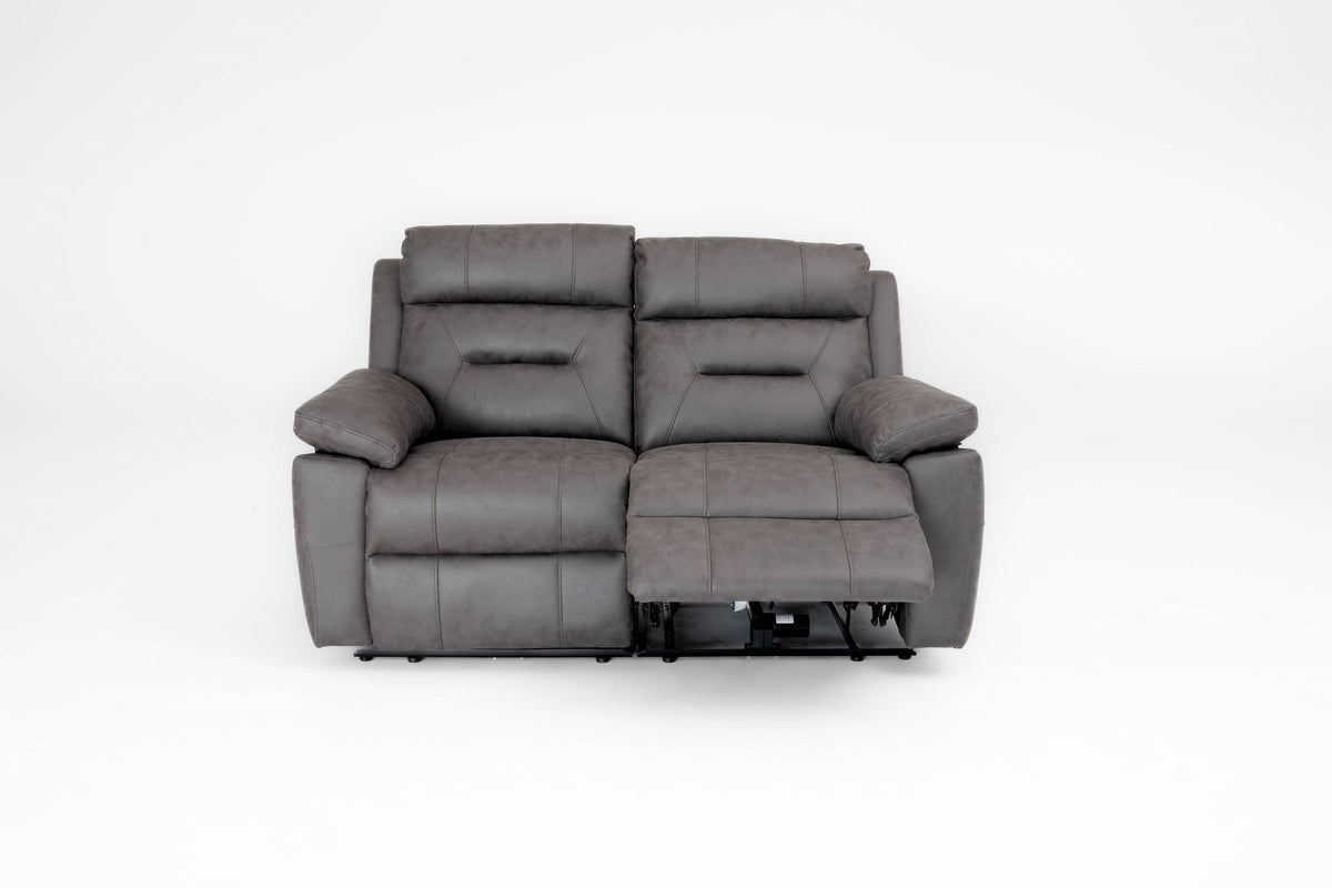 Lucca 2 Seater Power Recliner Sofa - Grey Fabric