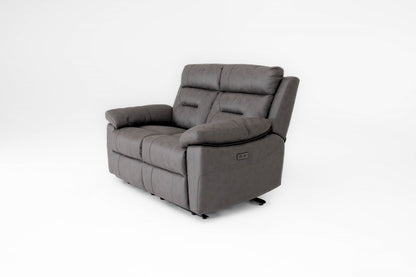 Lucca 2 Seater Power Recliner Sofa - Grey Fabric