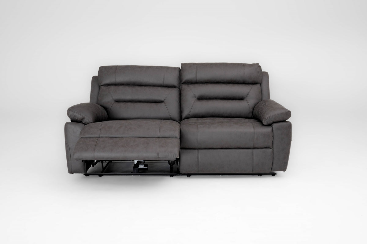 Lucca 3 Seater Power Recliner Sofa - Grey Fabric