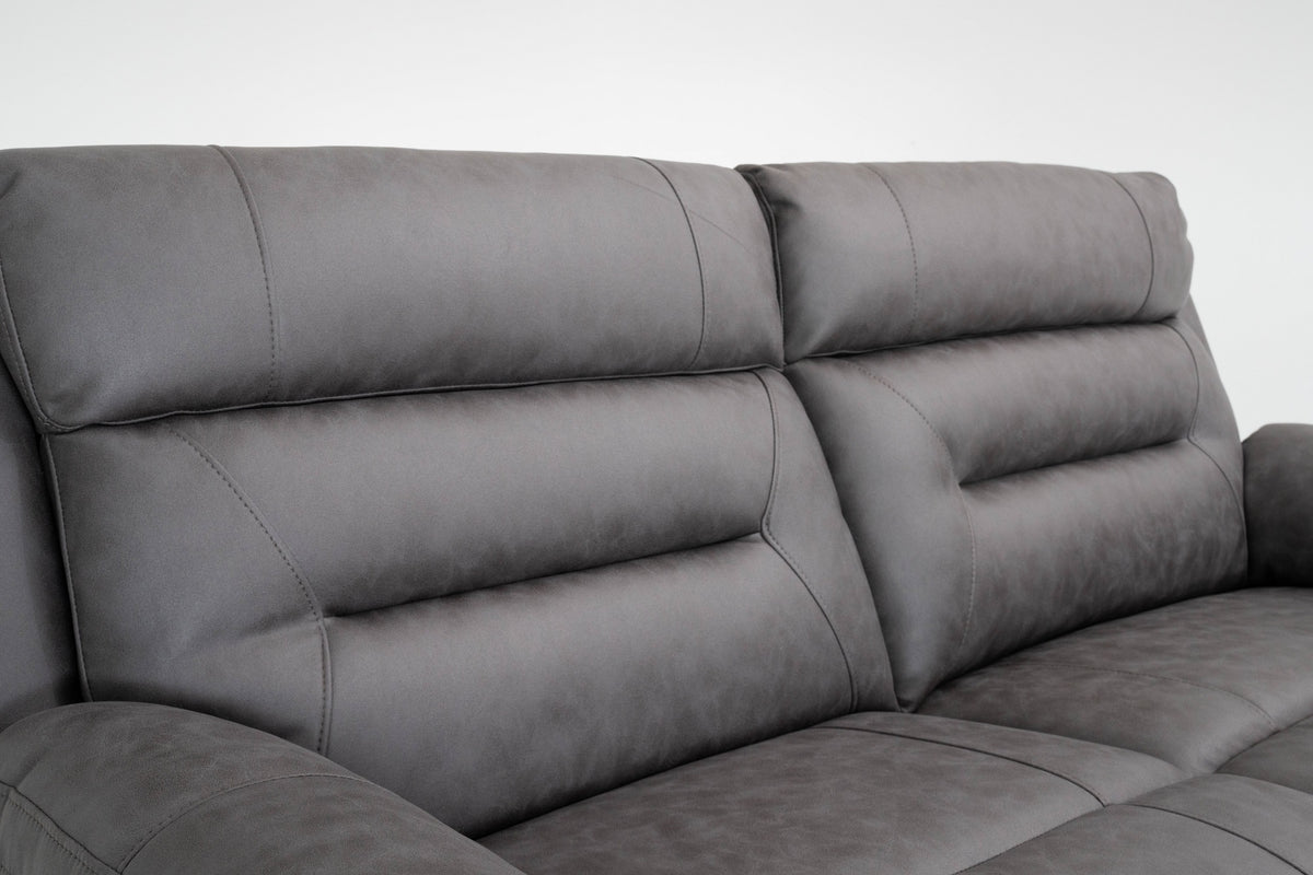 Lucca 3 Seater Power Recliner Sofa - Grey Fabric