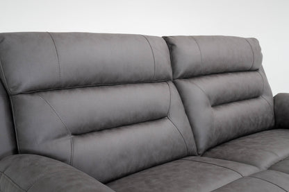 Lucca 3 Seater Power Recliner Sofa - Grey Fabric