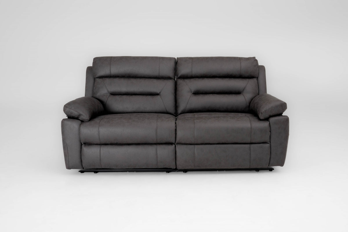 Lucca 3 Seater Power Recliner Sofa - Grey Fabric