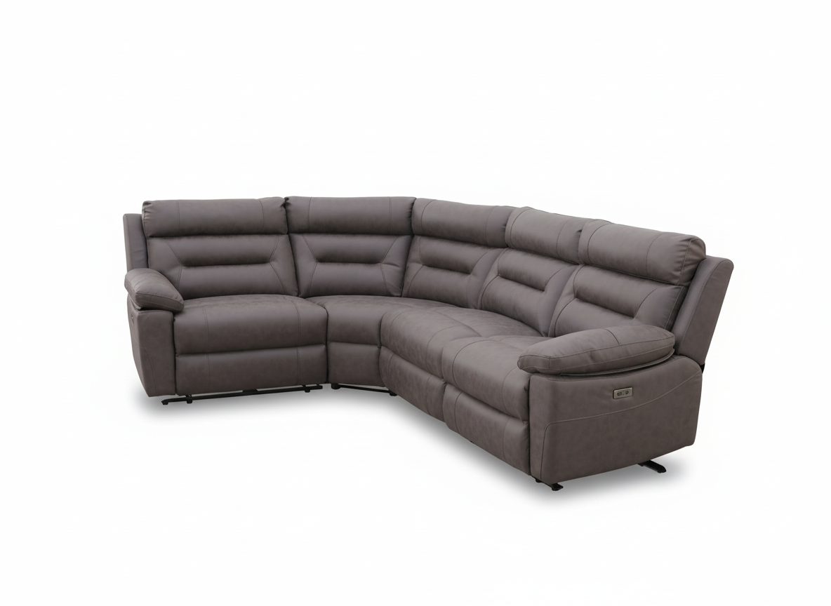 Lucca Power Recliner Modular Corner Sofa - Grey Fabric