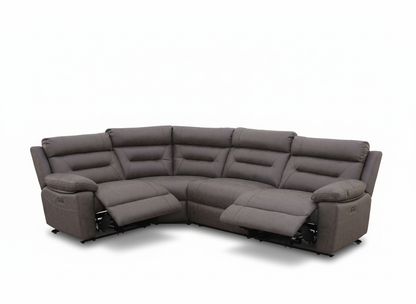 Lucca Power Recliner Modular Corner Sofa - Grey Fabric