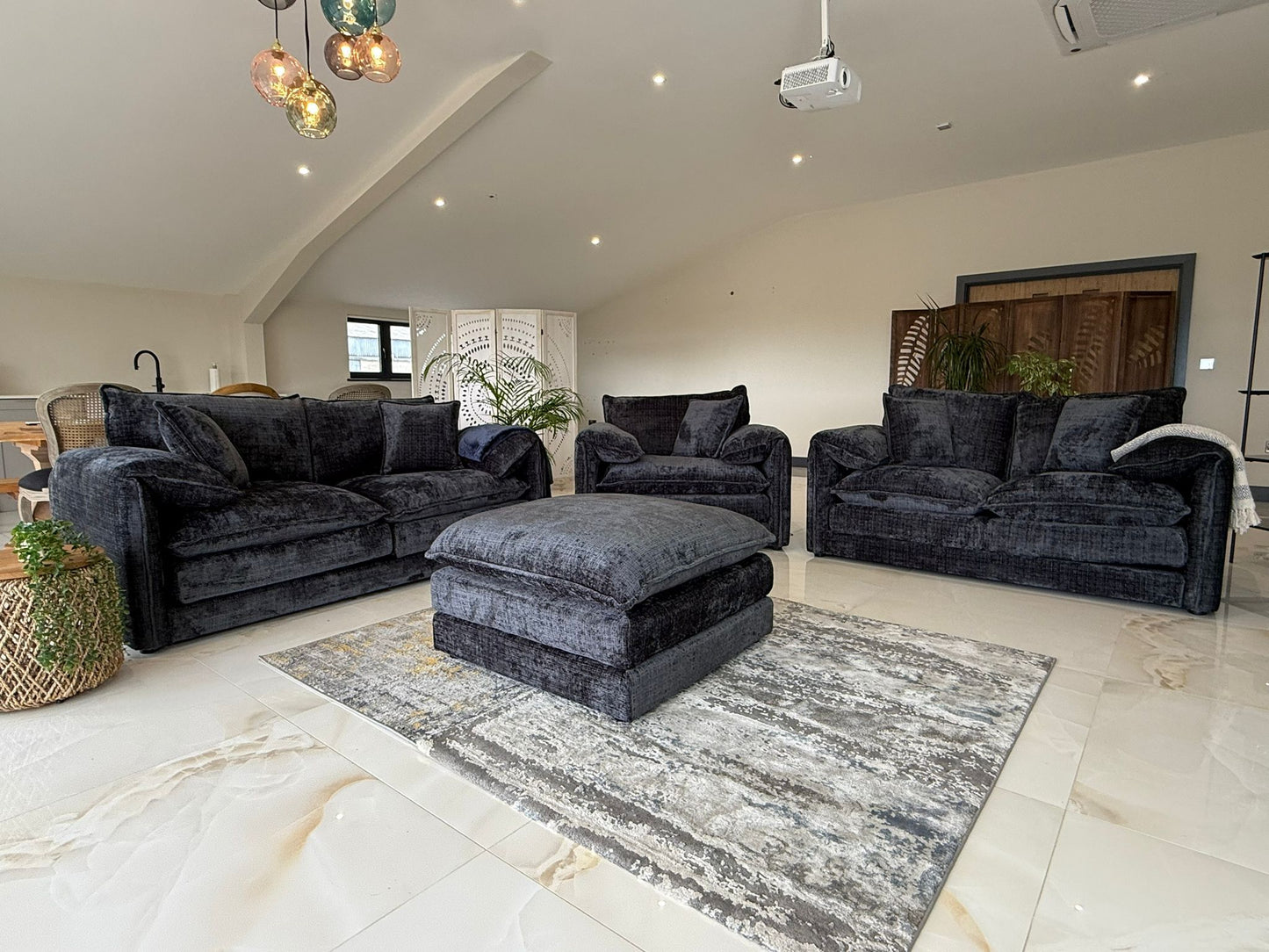Solaya 3+2 Seater Sofa - Black