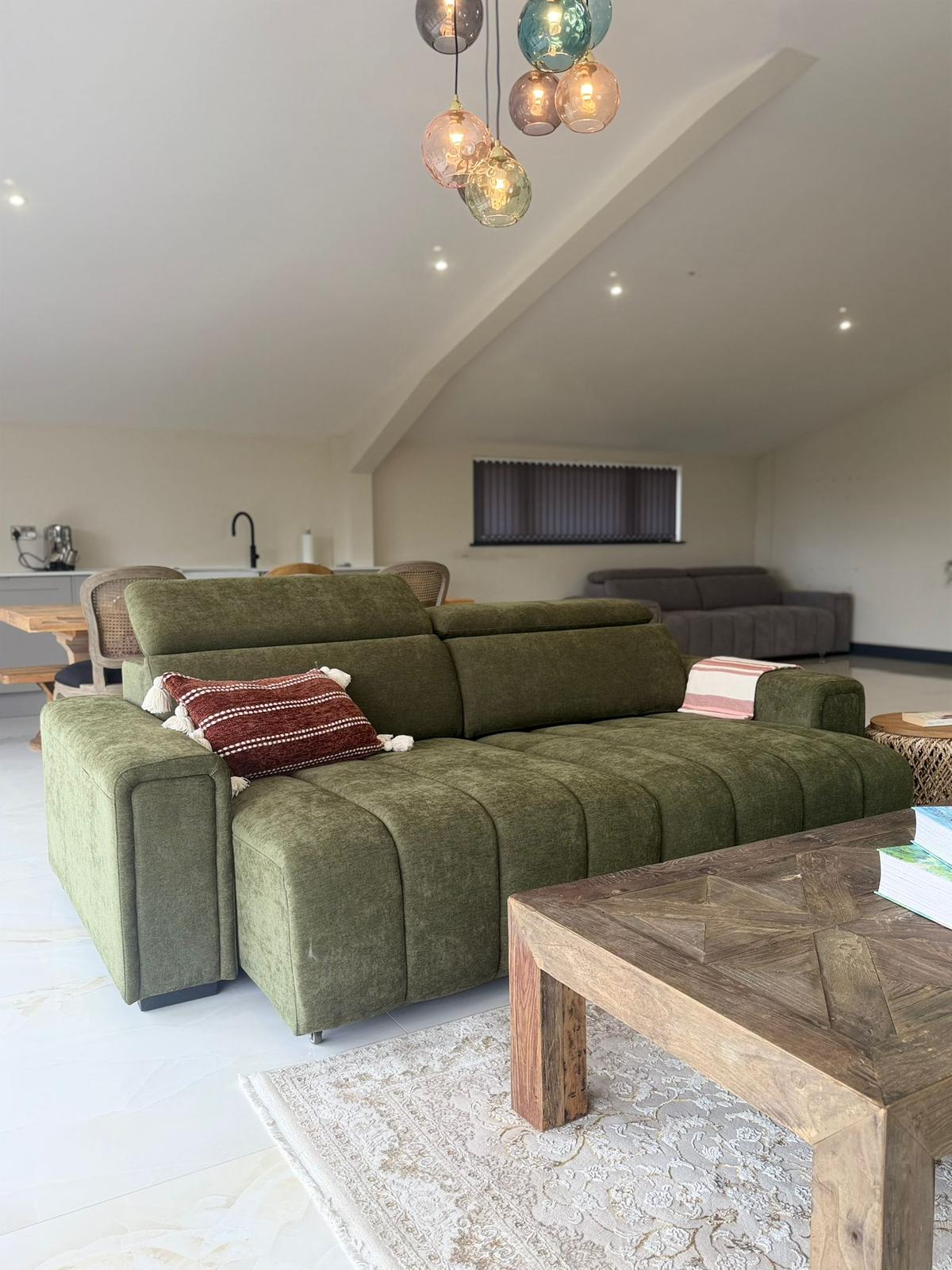 Molly 3 Seater Electric Sofa Bed - Green