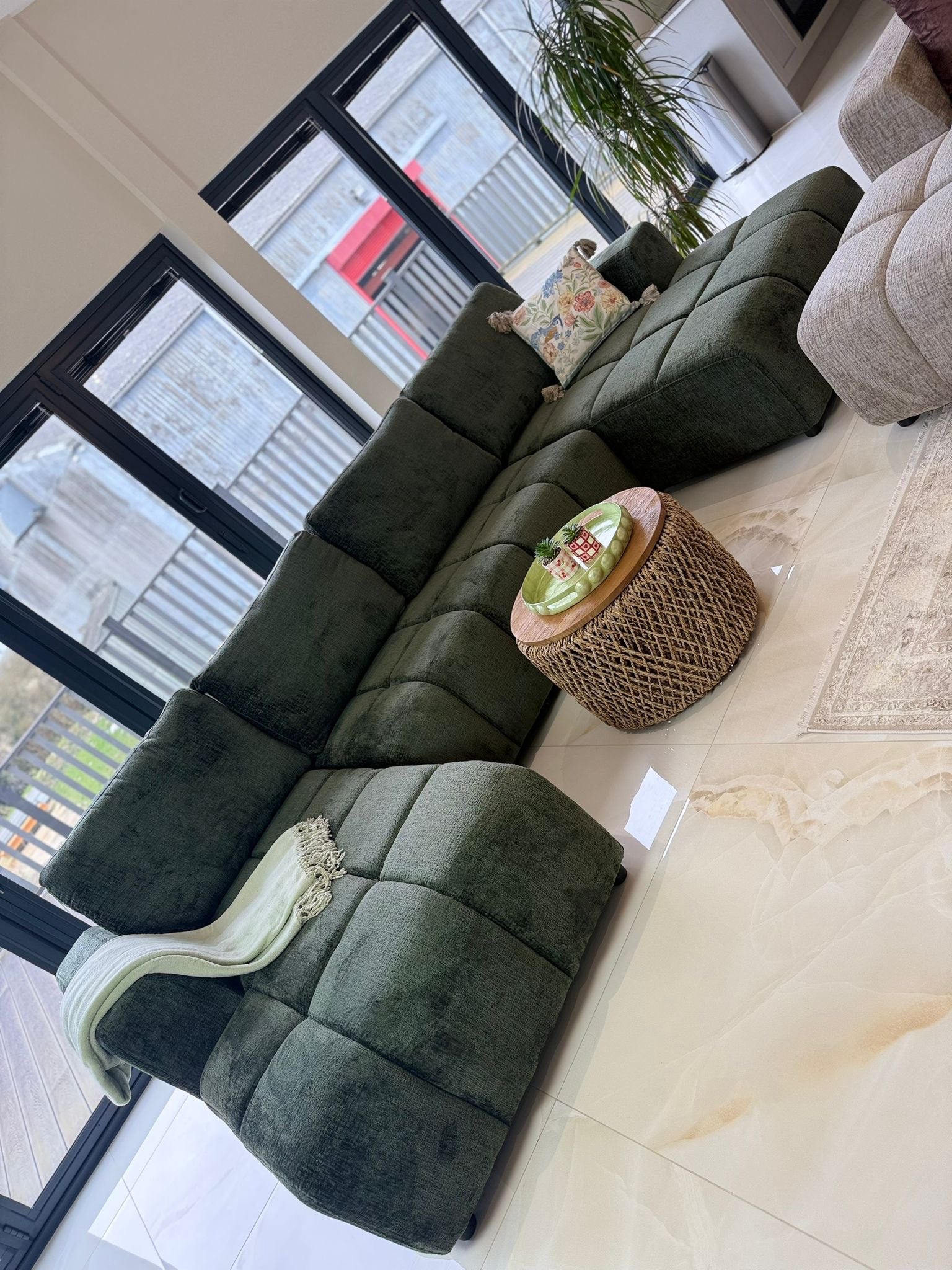 Shanghai Luxury U Shape Sofa Bed - Green