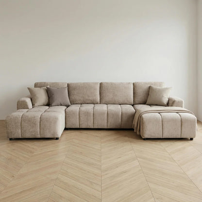 Shanghai Luxury U Shape Sofa Bed - Beige