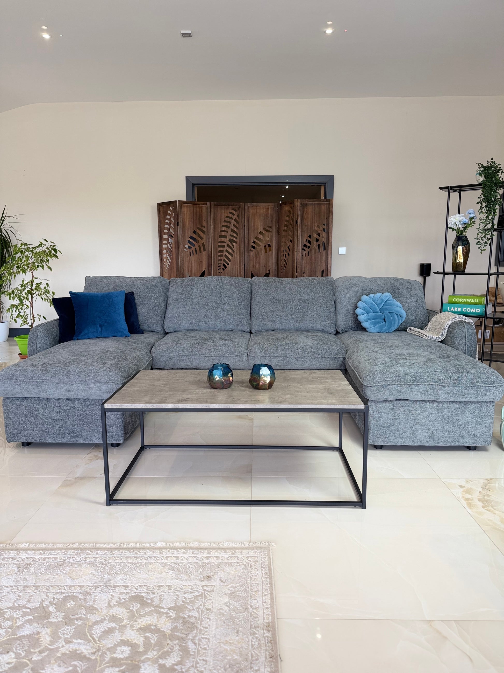 Moscow U Shaped Storage Sofa Bed - Grey