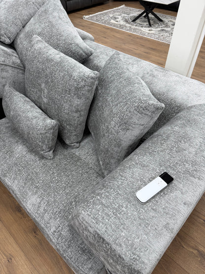 Brooklyn Electric Storage Right Hand Sofa Bed - Silver