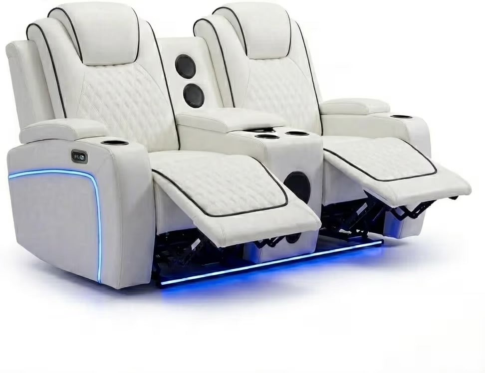 Tuscany 3+2 Electric Entertainment Recliner Sofa - Cream