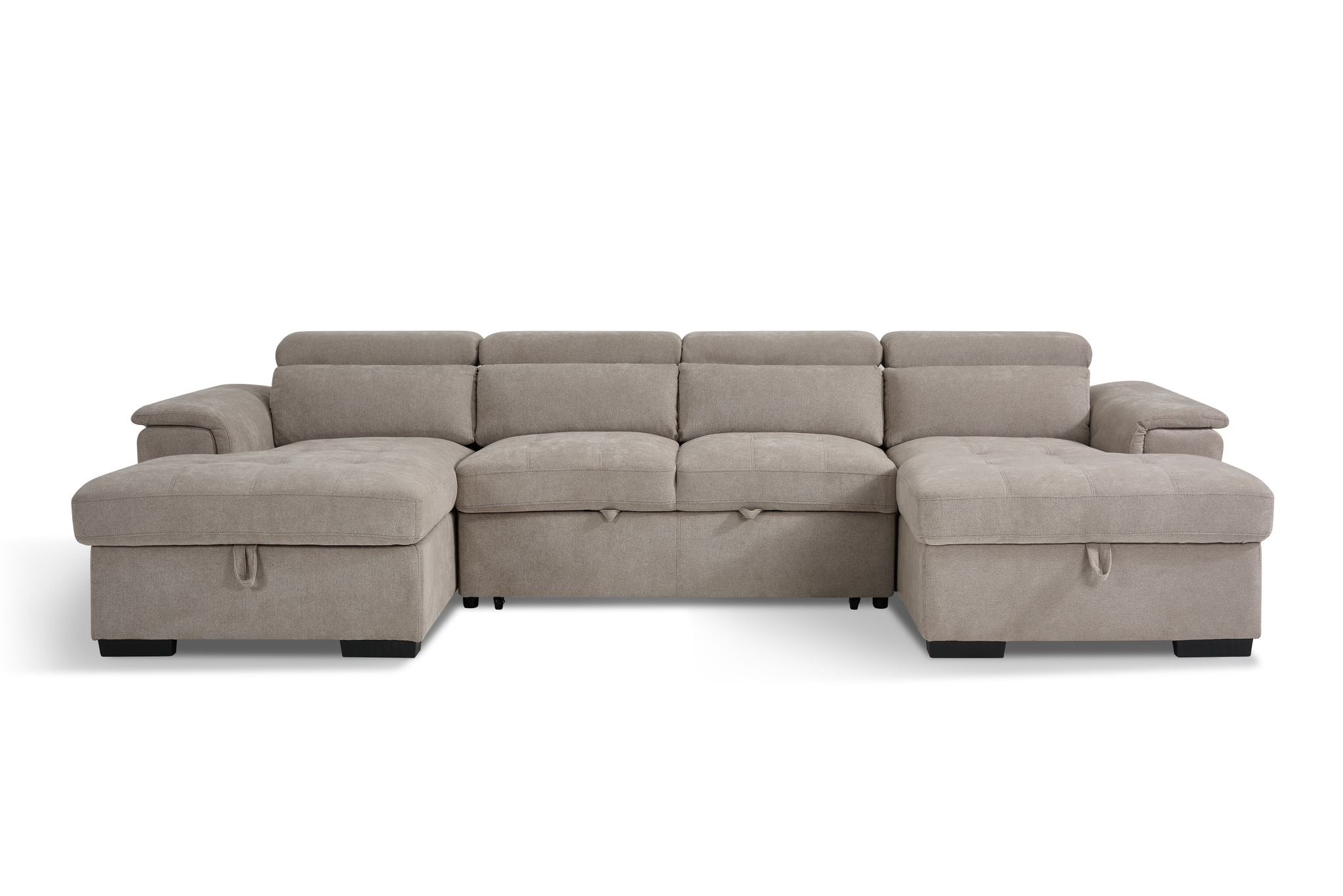 Alaya Storage U Shape Sofabed - Beige