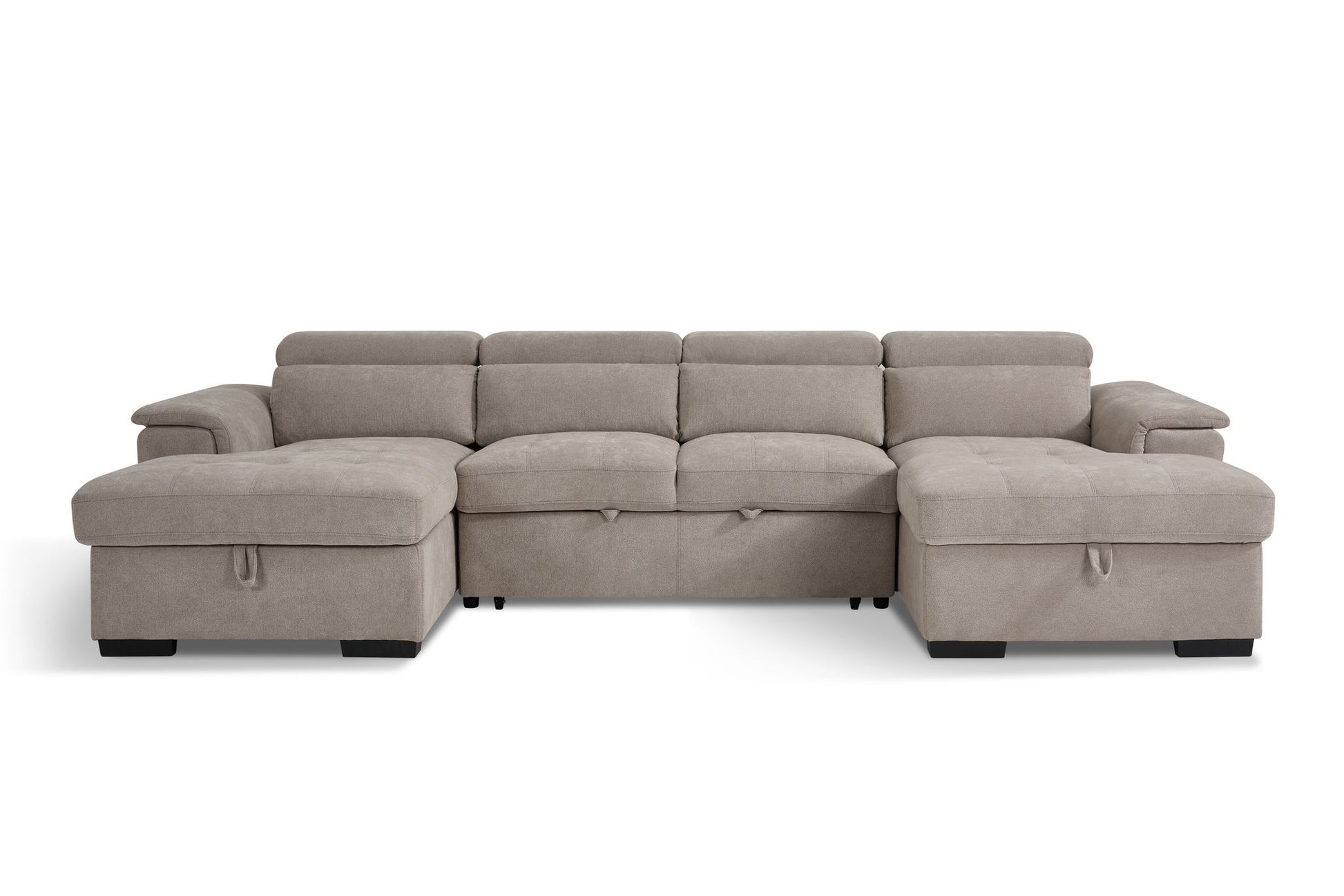 Alaya Storage U Shape Sofabed - Beige