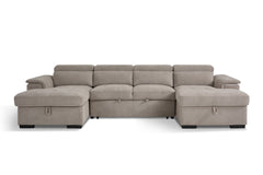 Alaya Storage U Shape Sofabed - Beige