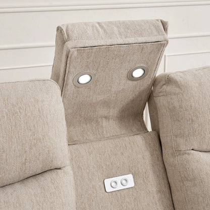 Hercules Express Fabric Electric Recliner Modular Corner Sofa - Cream