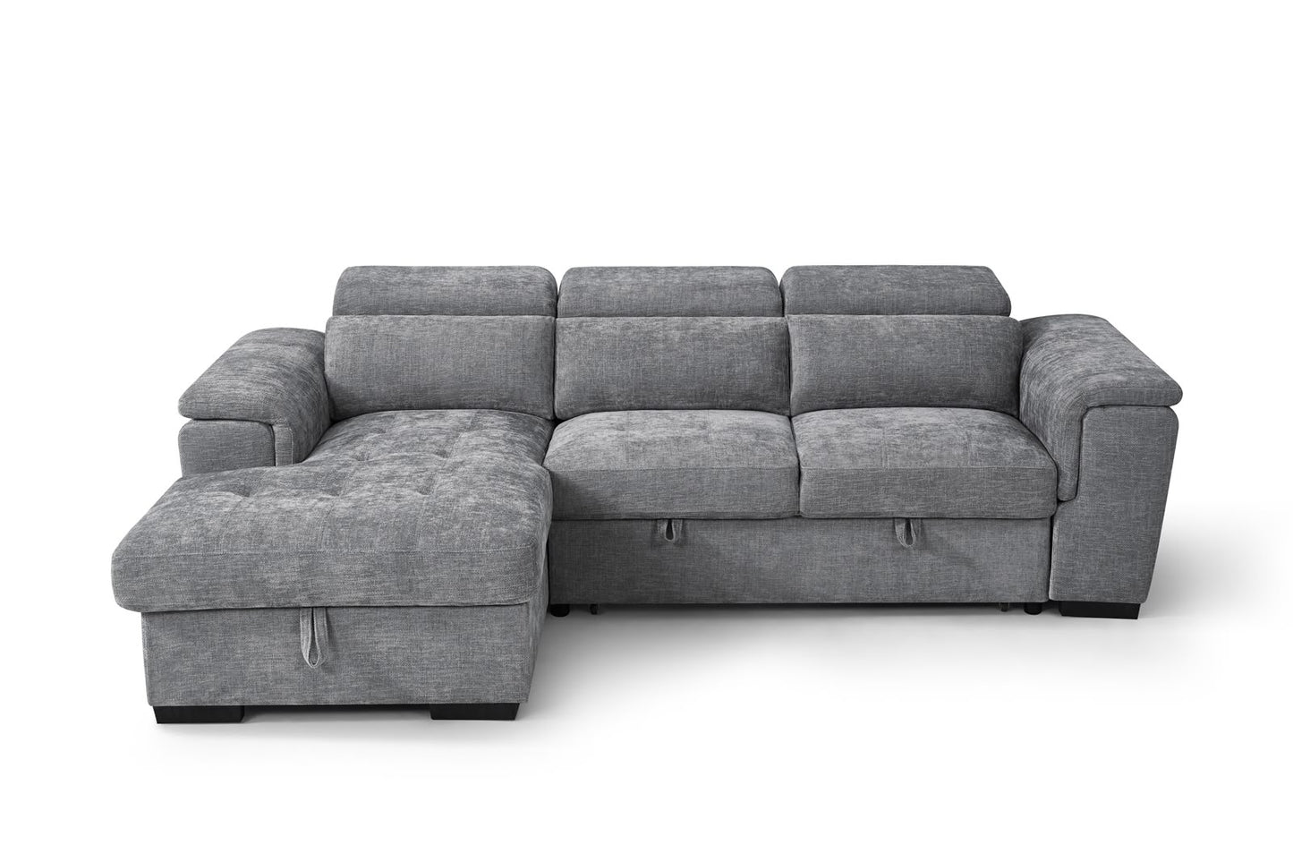 Alaya Storage L Shape Sofa Bed - Grey