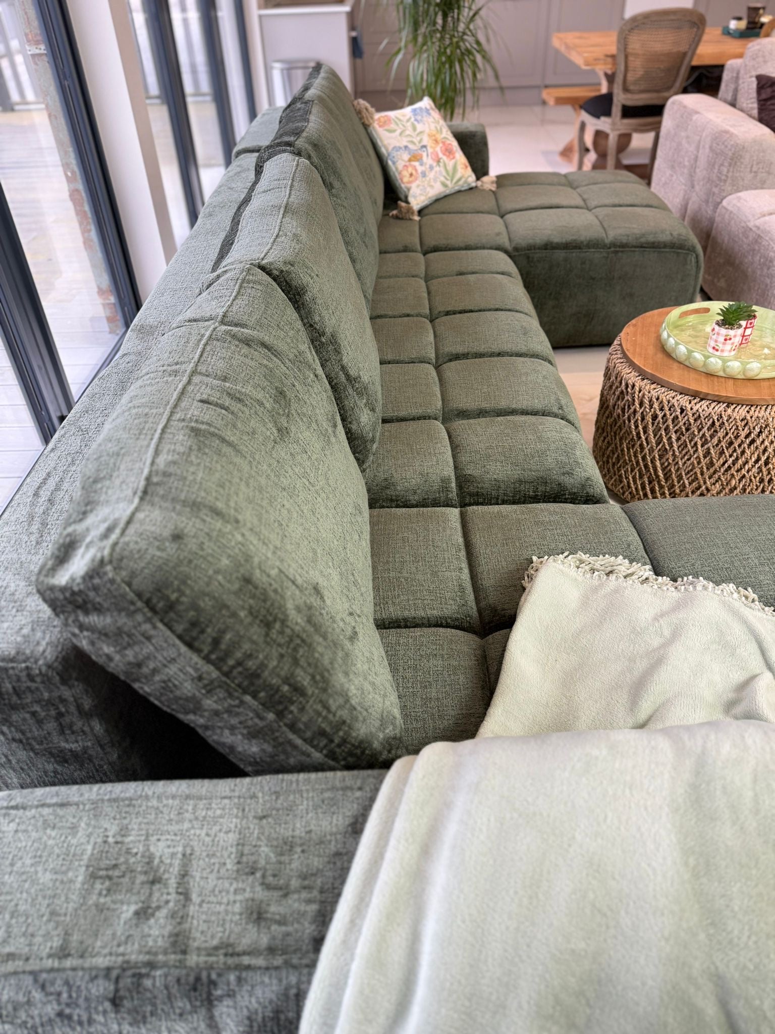 Shanghai Luxury U Shape Sofa Bed - Green