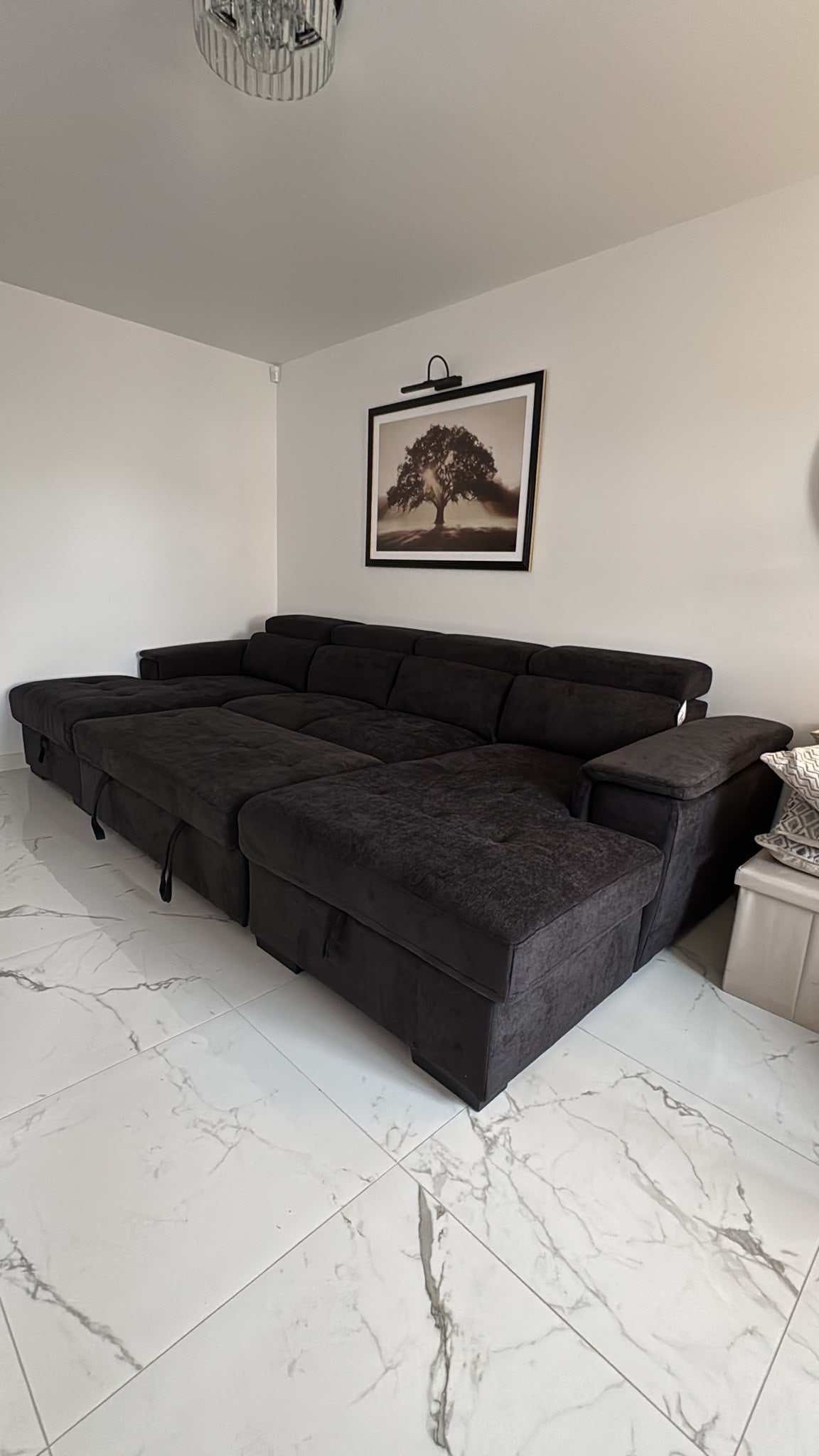 Alaya Storage U Shape Sofabed - Black