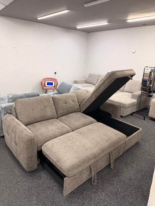 Moscow Universal Corner Sofabed With Storage - Brown