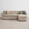 Capri Corner Sofa Bed With Storage - Beige - Universal Chaise - Pull Out Bed