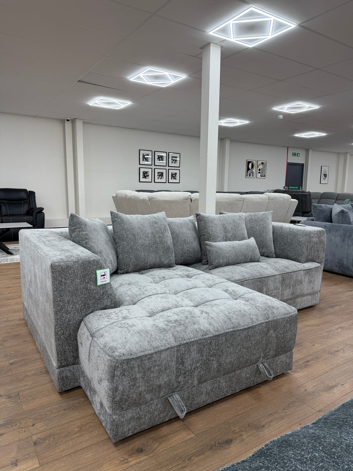 Brooklyn Electric Storage Left Hand Sofa Bed - Silver