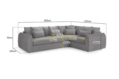 Mirabel Sofa Right Hand Facing Corner Mocha