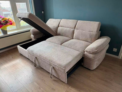 Hudson Universal Corner Storage Sofa Bed - Beige